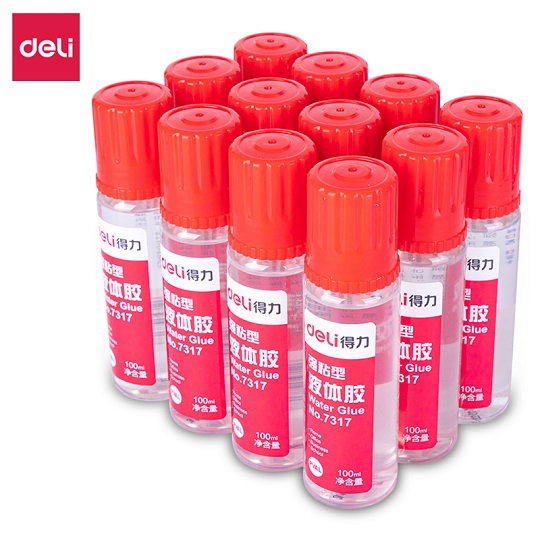 得力/deli 7317 膠棒/固體膠/膠水 100ml/支 液體膠  12支/盒